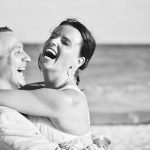 romantic couple beach portrait photos in cozumel