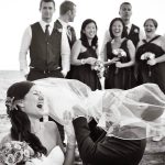 wedding photography couple and friends group in cozumel